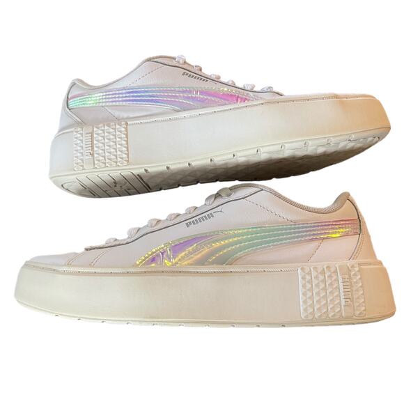 Puma Jada Holographic White Sneakers Size 8.5 - Picture 8 of 9